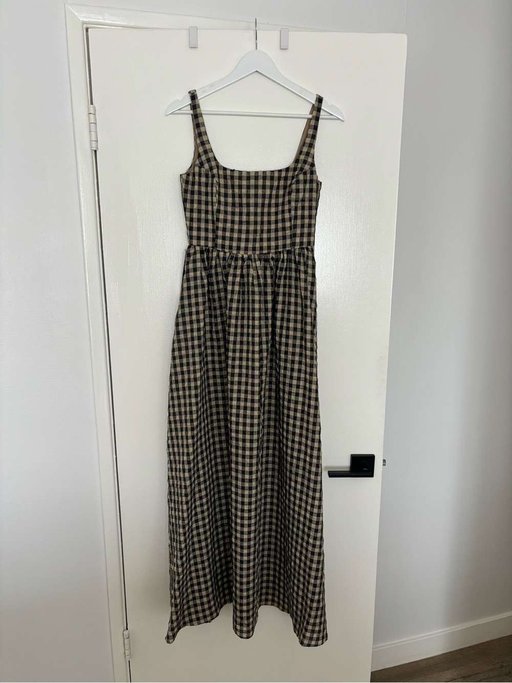Princess Polly Cartmel Check Maxi Dress in Black/Cream